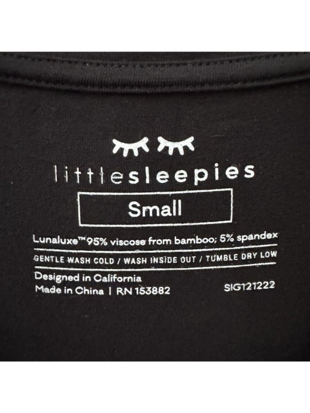 Little Sleepies Women’s S Black Bamboo Viscose Perfect Pocket Tee NWT - Picture 6 of 9